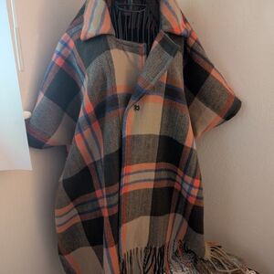 Plaid Women's Cape Coat